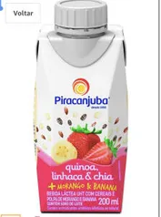 PRIME - R$ 0,79 / Bebida Láctea Quinoa Linhaça e Chia Sabor Morango e Banana Piracanjuba 200ml