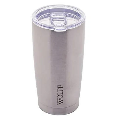 Copo Térmico de Aço Inox Parede Dupla com Tampa 600ml Prata Wolff