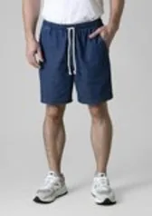 Shorts Jeans Masculino Com Cadarço - azul