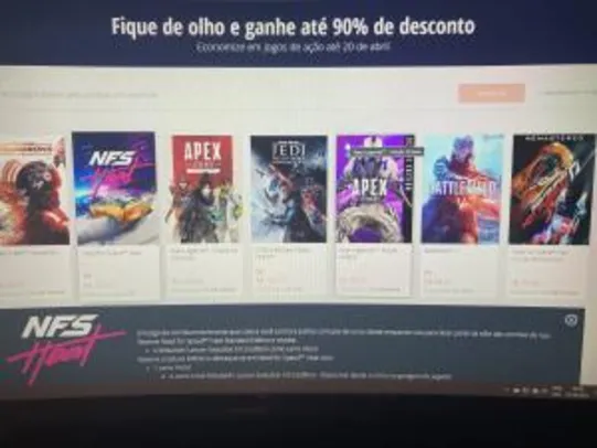 Jogos para PC em promoção na Origin