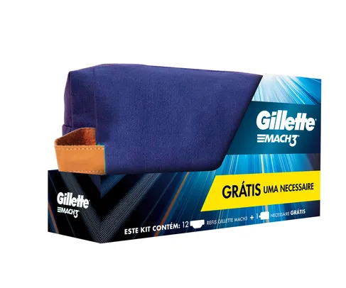 Kit 12 Cargas De Aparelho Para Barbear Gillette Mach3 Grátis Nécessaire - Pague Menos | Medicamentos e Manipulação