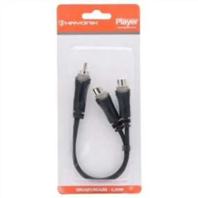 Cabo Para Áudio Rca(M) X 2rca(F) 20cm Preto Hayonik - R$ 2