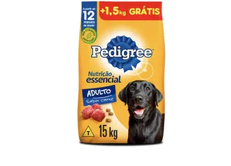 Ração Pedigree Nutrição Essencial Carne para Cães 15 Kg Adultos R$ 107,99 para assinantes 