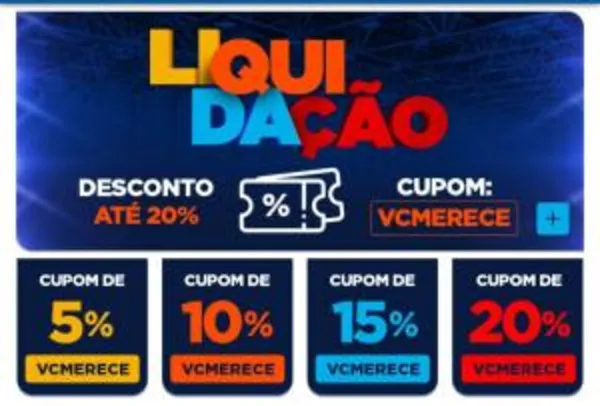 Até 20% de desconto na liquidação Casas Bahia