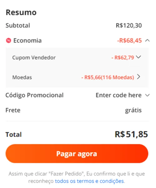 Imagem na descrição da promoção