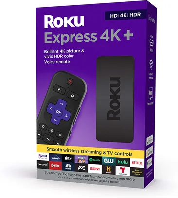 Roku Express 4k+ 2021 | Streaming Media Player Hd/4k/hdr Sem Fio - Inclui Cabo Hdmi Premium