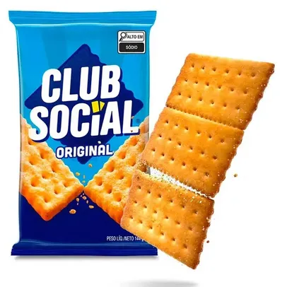 [LV04PG03 R$3,52 cada] Biscoito Salgado Club Social original multipack 144g 