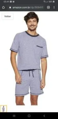 [PRIME] Conjunto de Pijama Curto - Costura Mescla Lupo Masculino | R$70