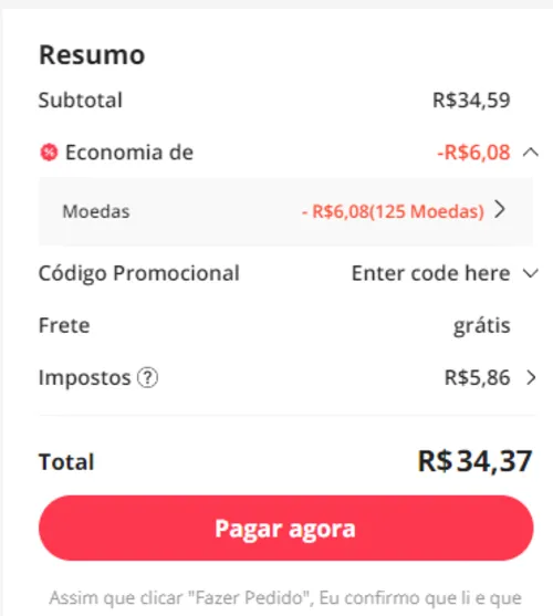 Imagem na descrição da promoção