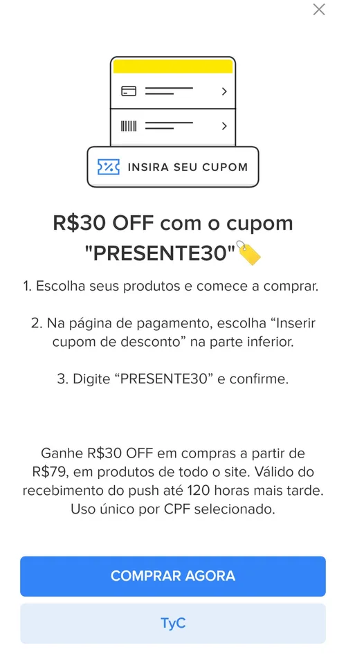 Imagem na descrição da promoção