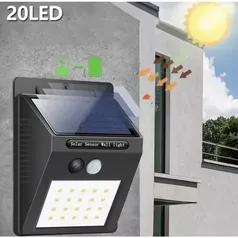 [1ªCompra R$4.65] Luminária Solar Luz Led Com Sensor De Presença Automático 20led