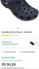 Sandália Crocs Classic - Marinho R$ 97