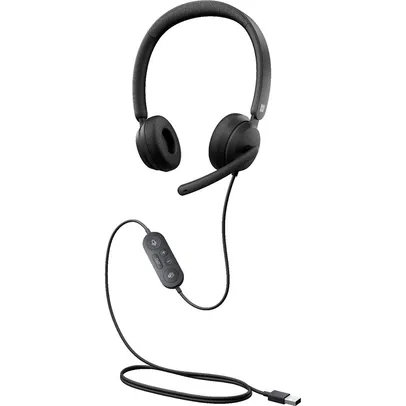 Headset Microsoft Modern USB, Drivers 28mm, PC, Certificado Microsoft Teams, Preto -61G-00001