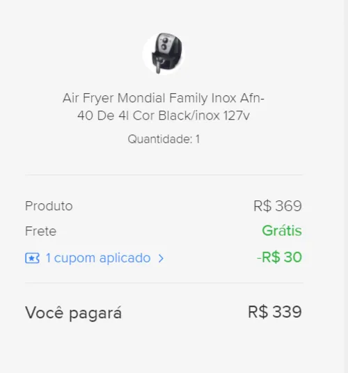 Imagem na descrição da promoção