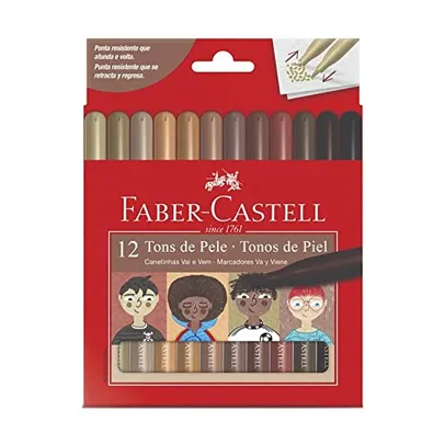 [ PRIME ] Kit Faber-Castell 12 CANETINHA VAI E VEM TONS DE PELE, Modelo: 15.0112VVCCZF