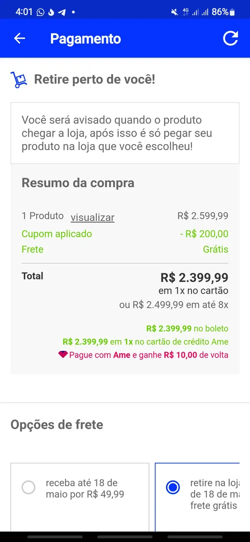 Imagem na descrição da promoção