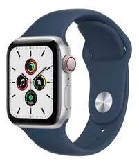 Apple Watch SE (GPS 40mm) - Caixa de alumínio prateado - Pulseira esportiva Azul-abissal