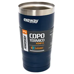 Copo Térmico Exeway 450ml, Azul | R$50