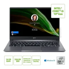 Notebook Acer Swift 3 Sf314-57-57vy I5 16gb 256ssd 14  W10