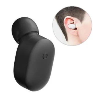 Mini fone de ouvido bluetooth da Xiaomi com microfone e a prova d'água - Branco | R$50,40