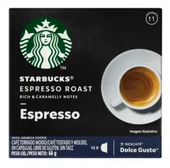 Cápsula Starbucks Dolce Gusto Espresso Roast 12 Und | R$15