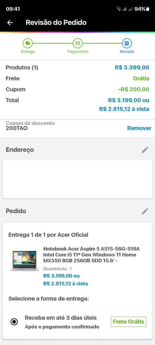 Imagem na descrição da promoção