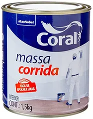 Massa Corrida, Branco, 1.5 Kg, Coral