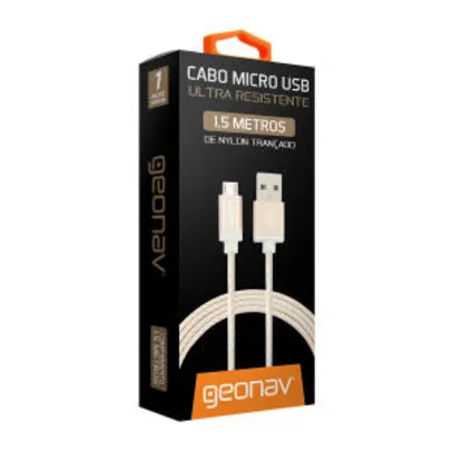 Cabo Micro USB MIC15G 1,5m Dourado Geonav | R$16