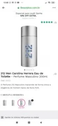 212 Men Carolina Herrera Eau de Toilette - Perfume Masculino 200ml | R$467