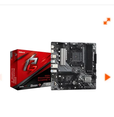 Placa Mãe AsRock B550M Phantom Gaming 4, Chipset B550, AMD AM4, MATX, DDR4