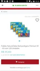 Fraldas Natural Baby Backyardigans Premium M - Kit com 128 Unidades - R$36