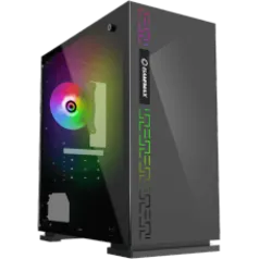 Gabinete Gamer Gamemax Dark Ranger, Mid Tower, ​​​​​​​Vidro temperado, Com 1 Fan RGB, Black, Sem Fonte, H605-TR