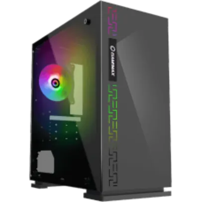 Gabinete Gamer Gamemax Dark Ranger, Mid Tower, ​​​​​​​Vidro temperado, Com 1 Fan RGB, Black, Sem Fonte, H605-TR