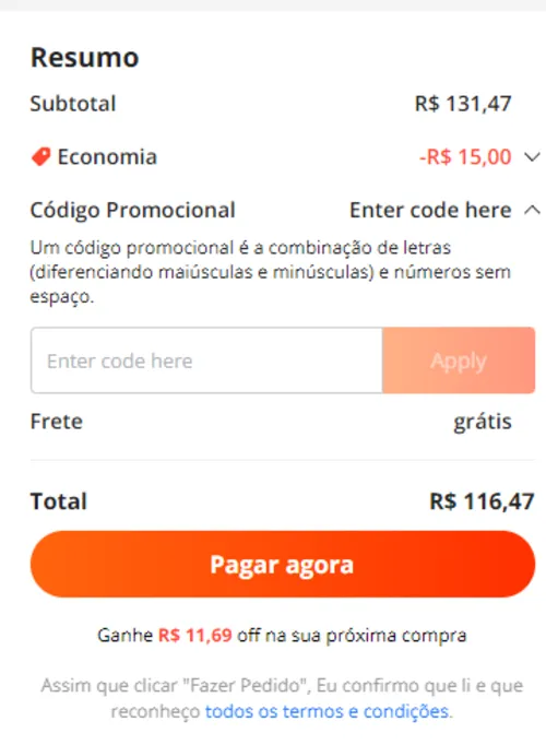 Imagem na descrição da promoção