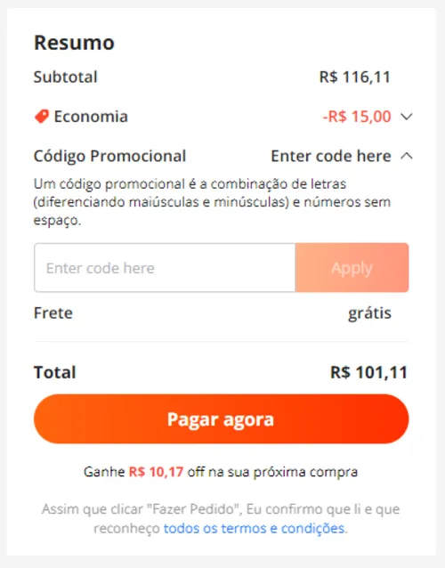 Imagem na descrição da promoção