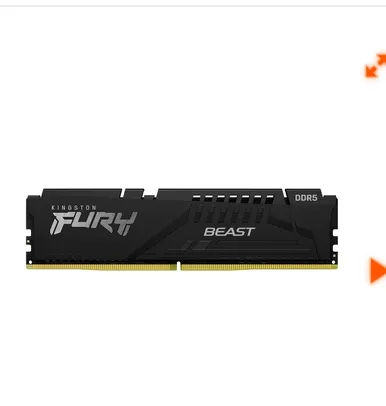 Memória DDR5 Kingston FURY Beast, 8GB, 5200MHz, Black, KF552C40BB-8