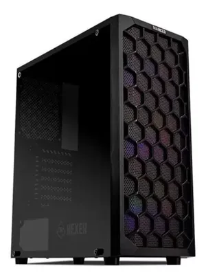 Gabinete Gamer Mancer Hexer Mid-tower C/ 3 Fans Led Rainbow