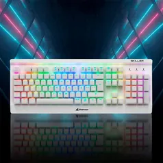 Teclado Gamer Sharkoon Shark Skiller Mech SGK3, RGB, Switch Kailh Red, Branco - SKILLER-SGK3-RGB-red