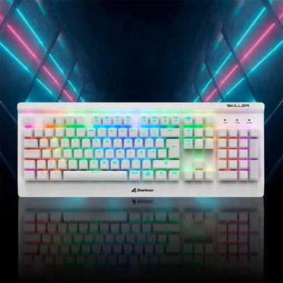 Teclado Gamer Sharkoon Shark Skiller Mech SGK3, RGB, Switch Kailh Red, Branco - SKILLER-SGK3-RGB-red