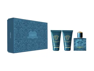 Kit Perfume Eros Versace Masculino 50ml + Gel de Banho 50ml + Loção Pós Barba 50ml | R$200