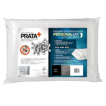 Travesseiro Fibrasca Personal Mix 3 com Controle de Altura 68x48 cm - Bege