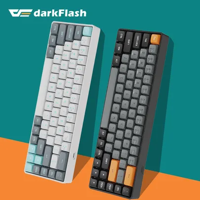 Teclado Mecânico Sem Fio Darkflash GD68 2.4G/USB-C/Bluetooth Hot Swap Keycaps PBT