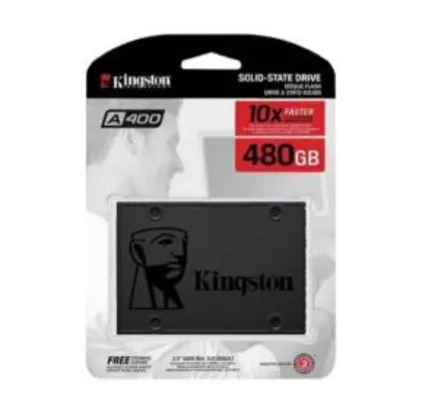 SSD Kingston A400, 480GB, SATA, Leitura 500MB/s | R$249