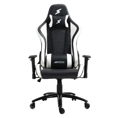 Cadeira Gamer SuperFrame Hunter, Reclinável, Suporta até 180KG, Preto e Branco