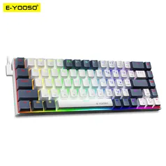 Teclado Mecânico E-yooso Z686 Rgb Usb 60% Mini Slim Mechanical Gaming Keyboard Red Switch 68 Keys