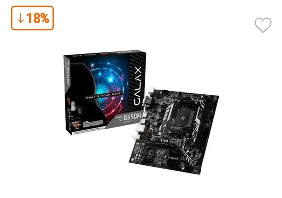 Placa Mãe GALAX B550M, AMD AM4, M-ATX, DDR4, M.2, PCIe 4.0