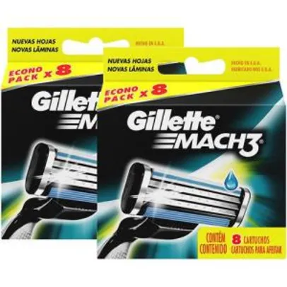 Kit 16 Cargas para Aparelho De Barbear Gillette Mach3 - R$41