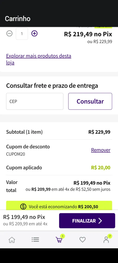 Imagem na descrição da promoção