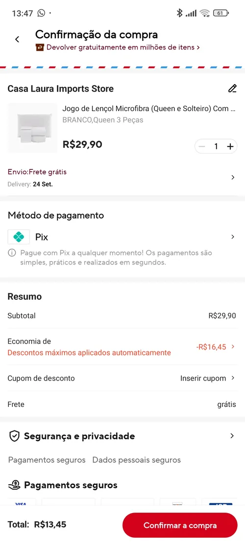 Imagem na descrição da promoção