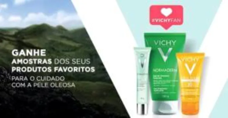 [RJ] Amostra grátis Vichy - Kit 3 amostras Vichy para pele oleosa e com acne
